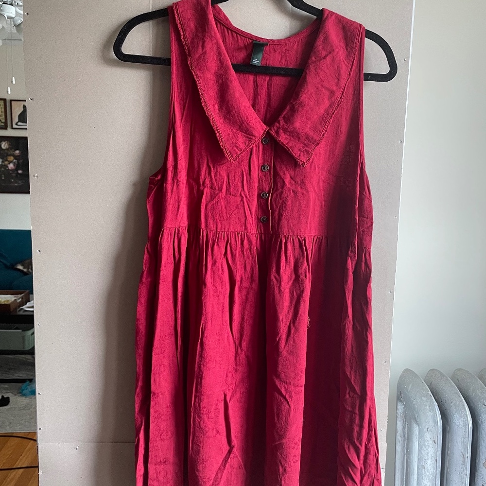 Wild Fable Red Tunic with Peter Pan Collar